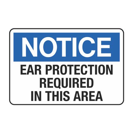 Notice Ear Protection Required In This Area Decal